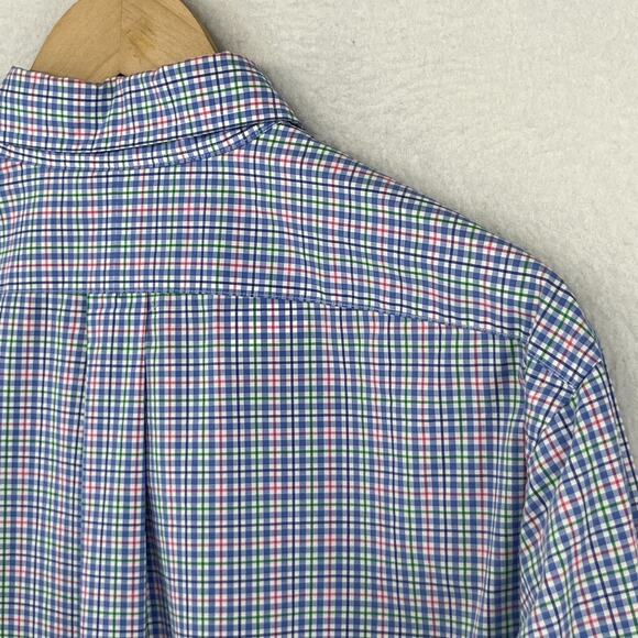 RALPH LAUREN Shirt Mens L Plaid Button Up Long Sleeve Woven Cotton Blue - Picture 9 of 13